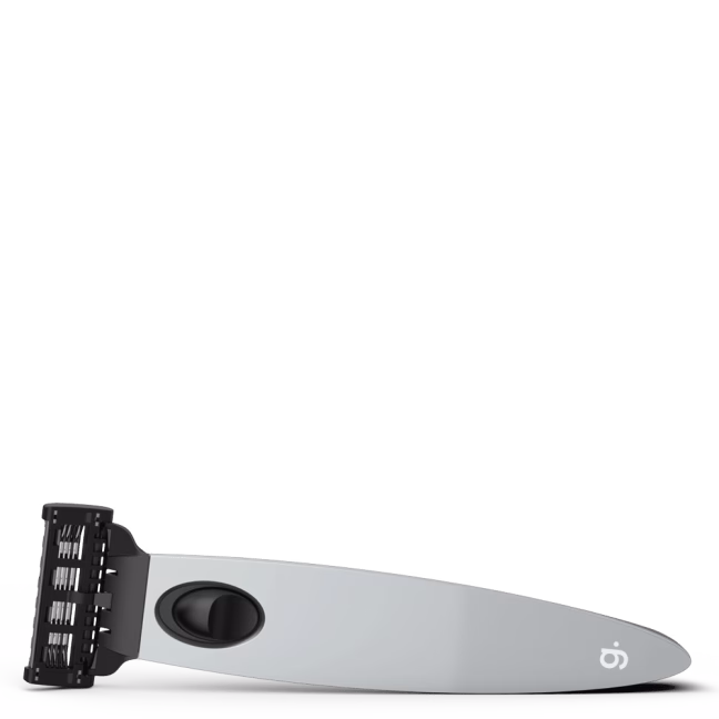 A modern razor on display.