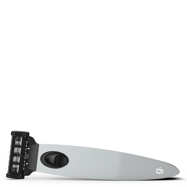 A modern razor on display.