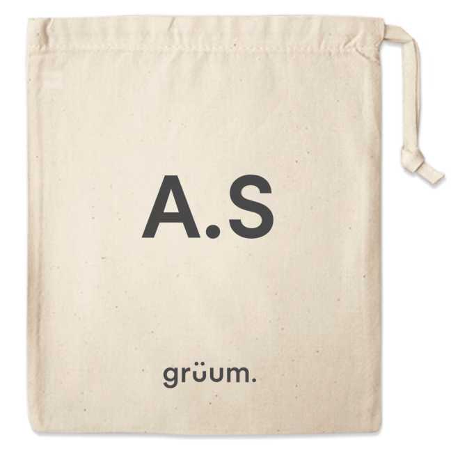 Canvas bag with initials A.S