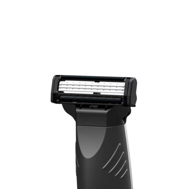 Black and silver razor blade