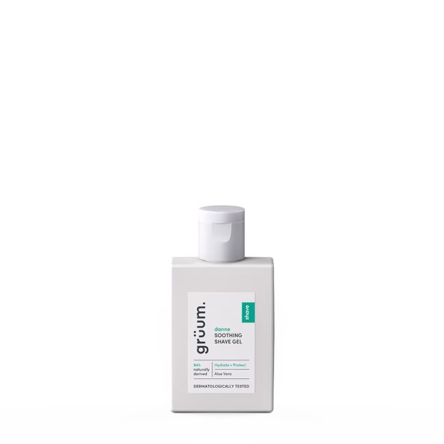 White bottle of shaving gel