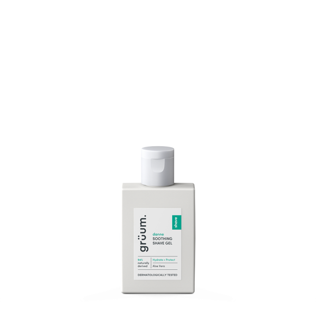 White bottle of shaving gel