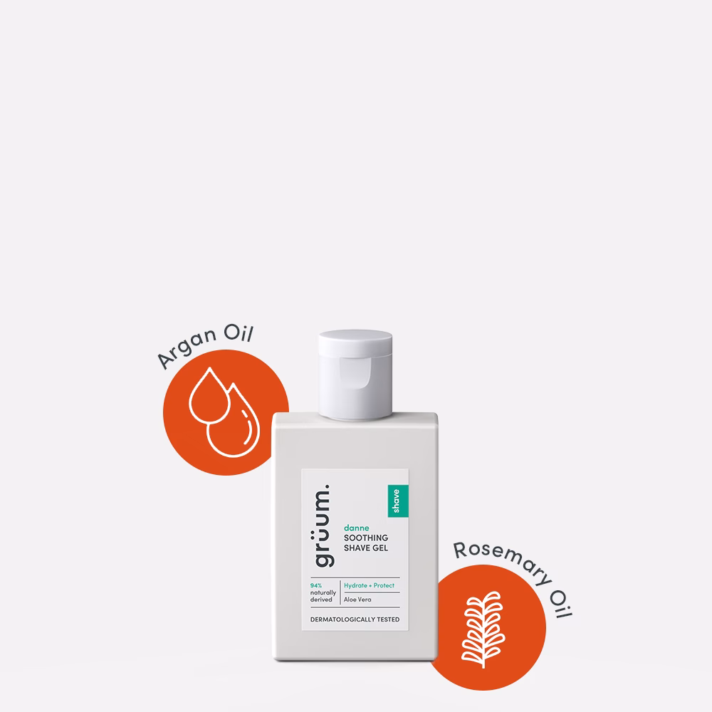 Shave gel with argan and rosemary oils.