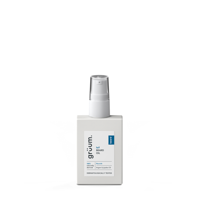 White beard oil bottle