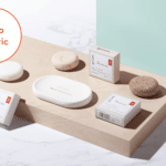 Gruum Shampoo Bar Trio product image with the nourishing, revitalising and brightening shampoo bars and white halla soap dish with Zero plastic