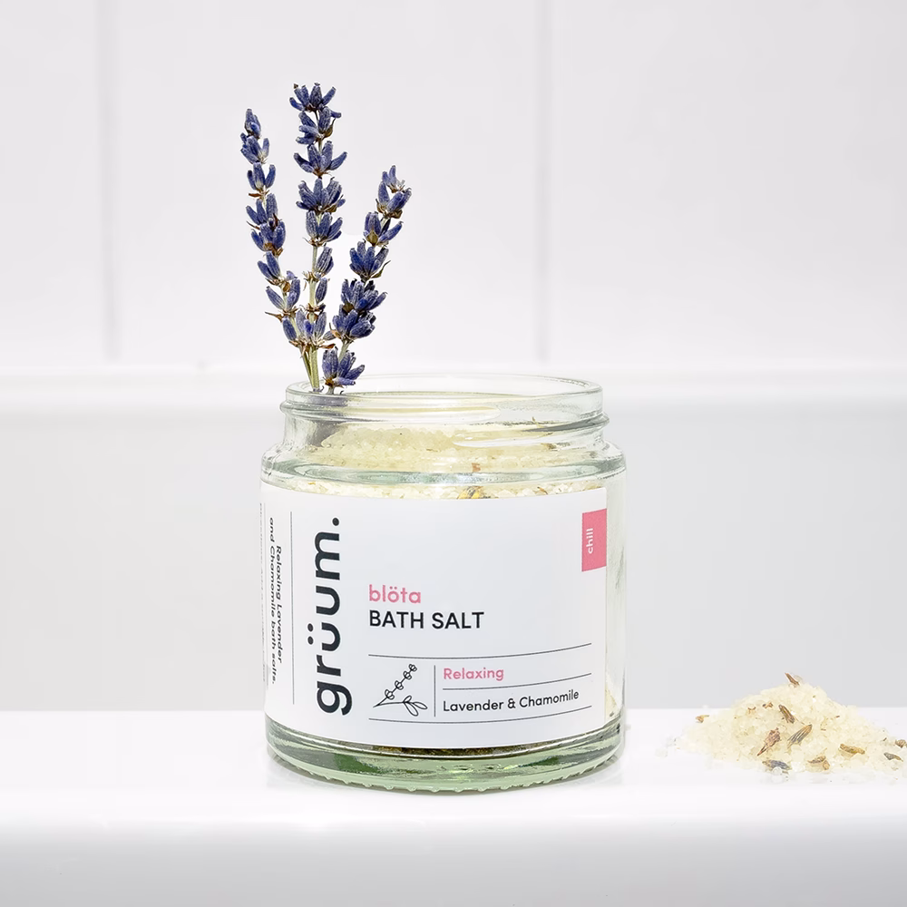 Jar of lavender bath salts