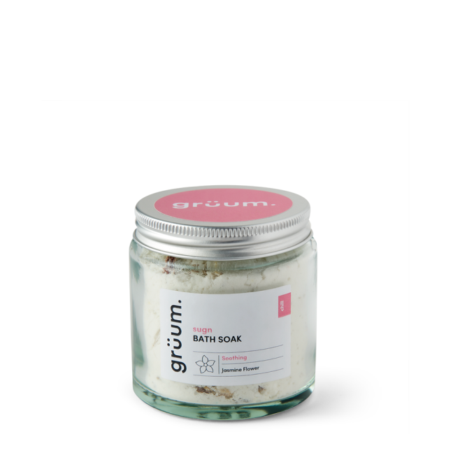 Jar of bath soak product