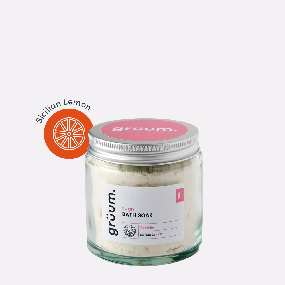 Jar of Sicilian Lemon bath soak
