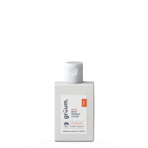 Grey bottle of skyda daily defence lotion