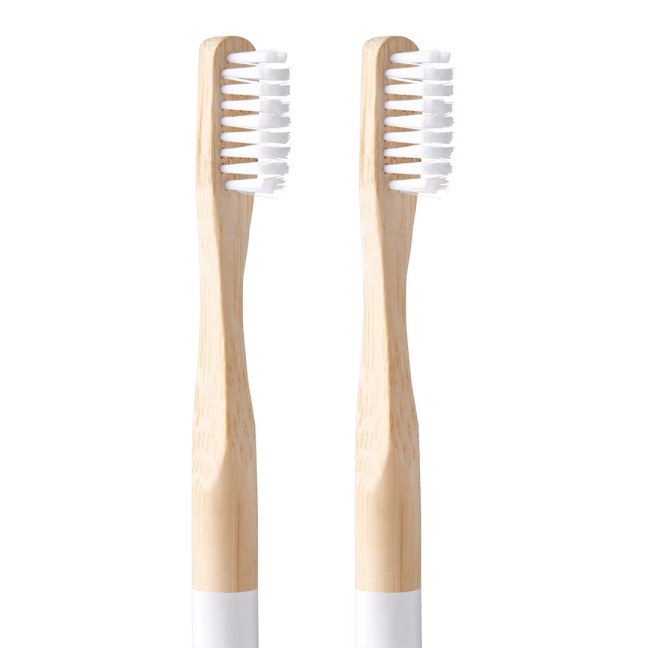 Two bamboo toothbrushes