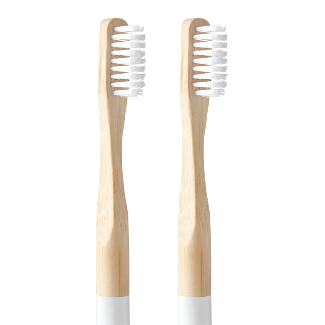 Two bamboo toothbrushes