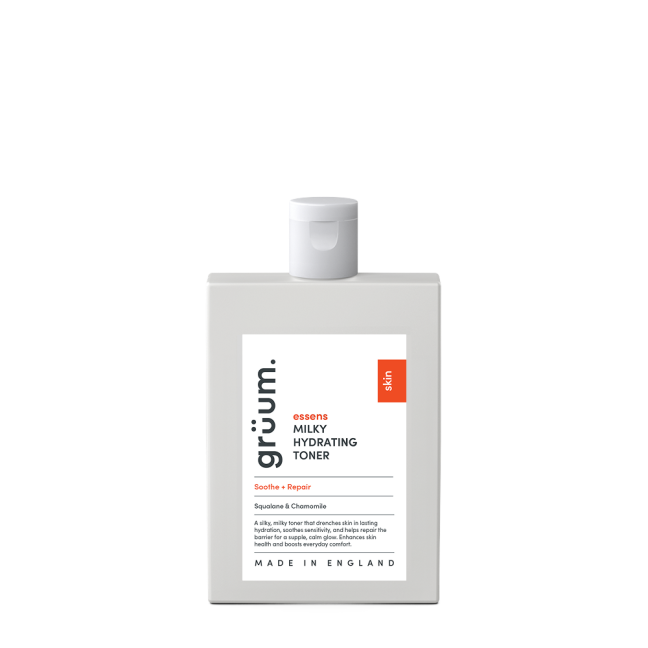 Milky hydrating toner bottle.