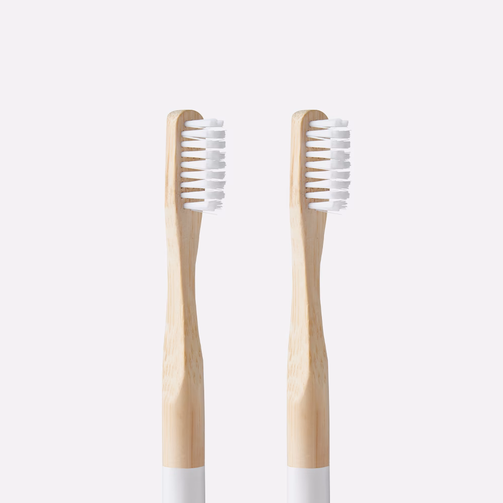 Two wooden toothbrushes