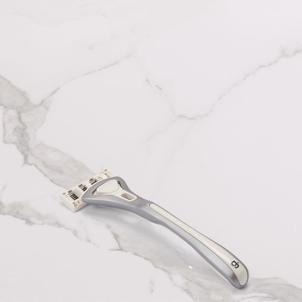 Razor on marble surface