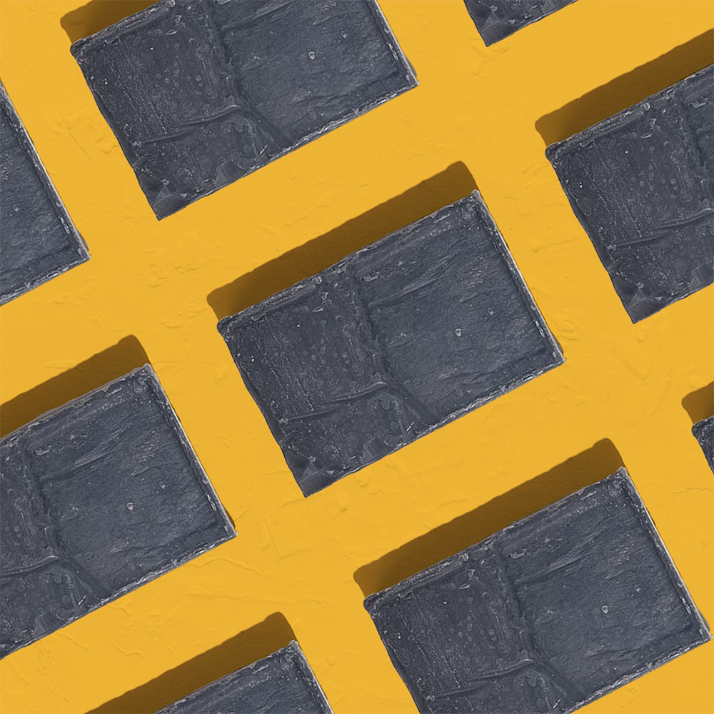 Dark rectangles on yellow background