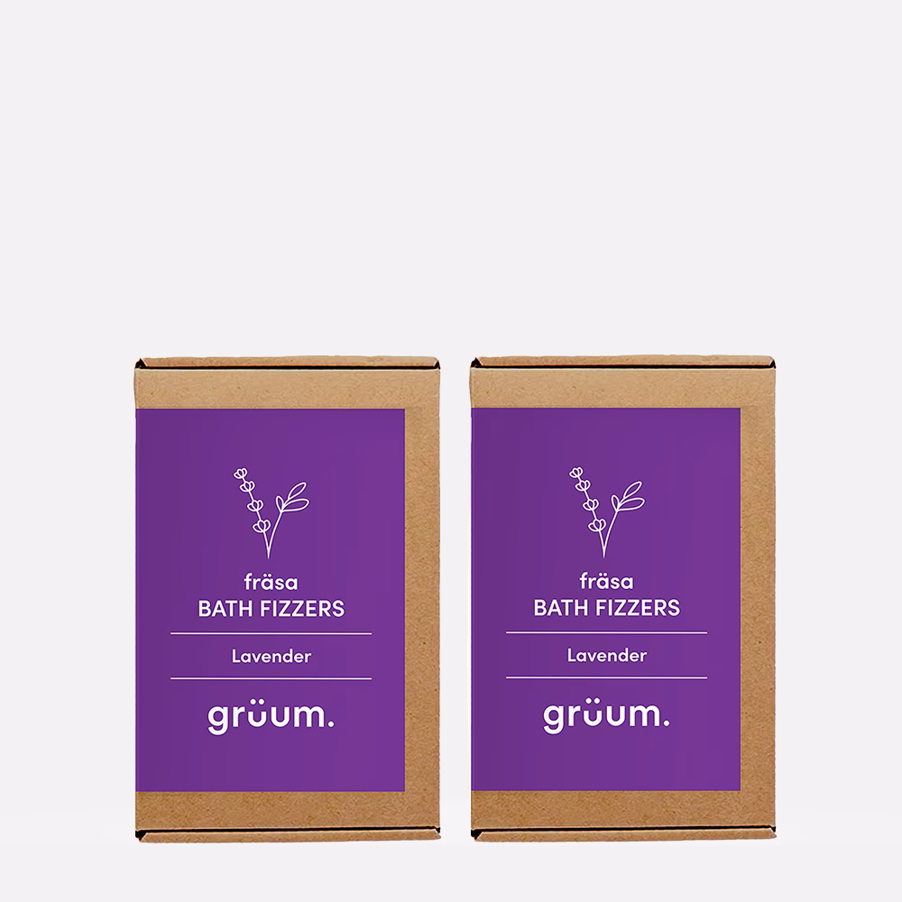 Two lavender bath fizzers boxes.