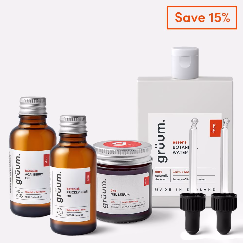 Skincare products with a discount offer.