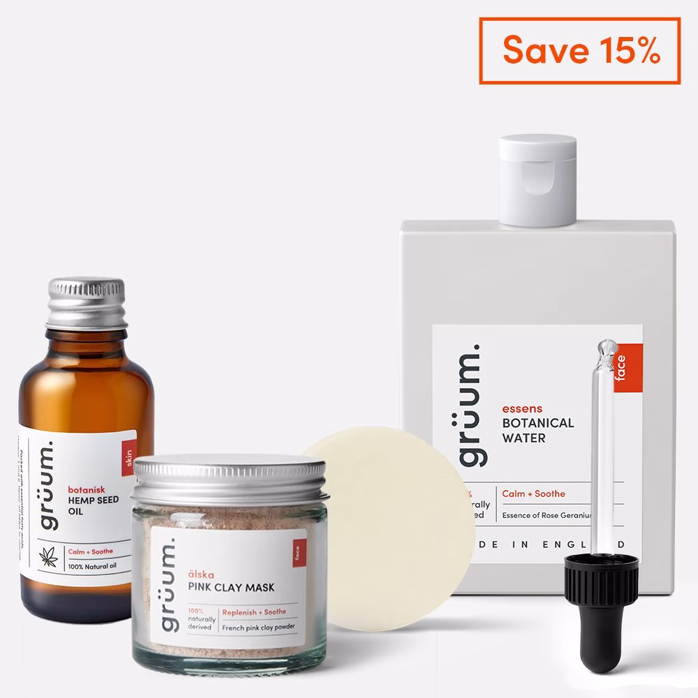 Skincare products with 15% discount offer.