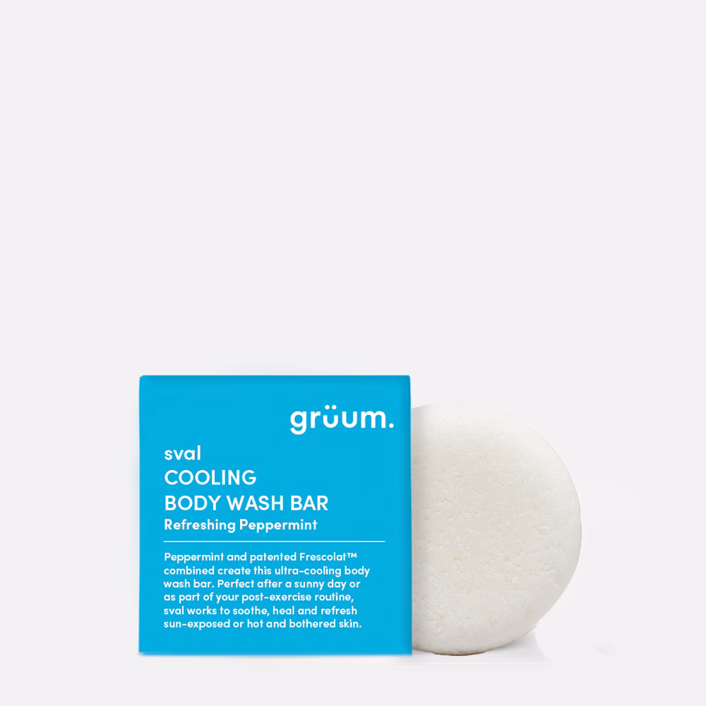 Cooling body wash bar package and soap