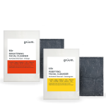 Two packages of facial cleansers.