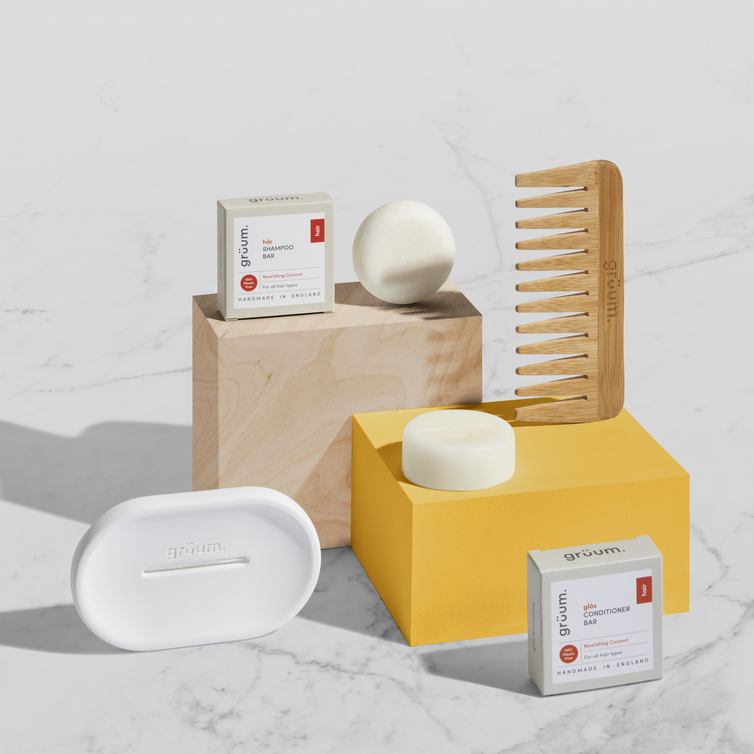 Grüum Haircare Heroes Gift Set, Sustainable Hair Care Gifting, All Hair Types, Planet Friendly, Vegan