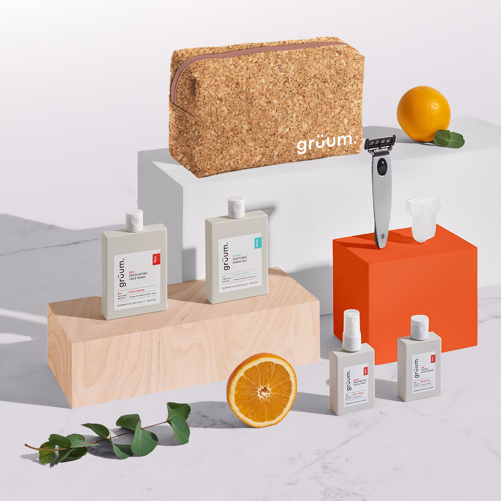 Grooming products with orange and eucalyptus