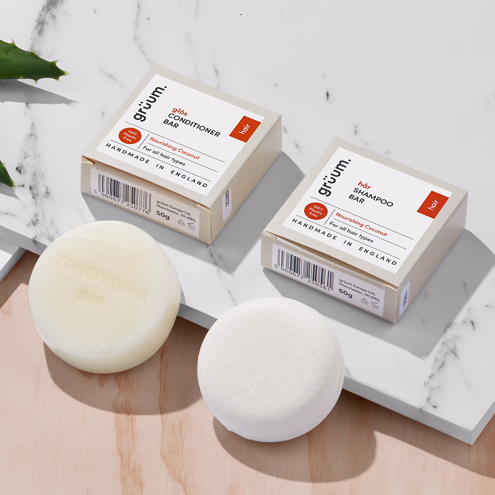 Two shampoo and conditioner bars