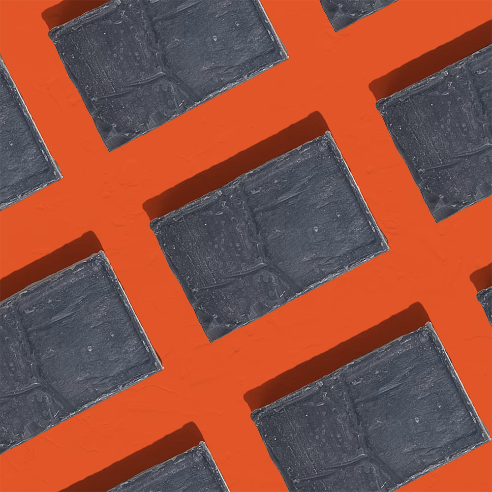 Rectangular objects on orange background.