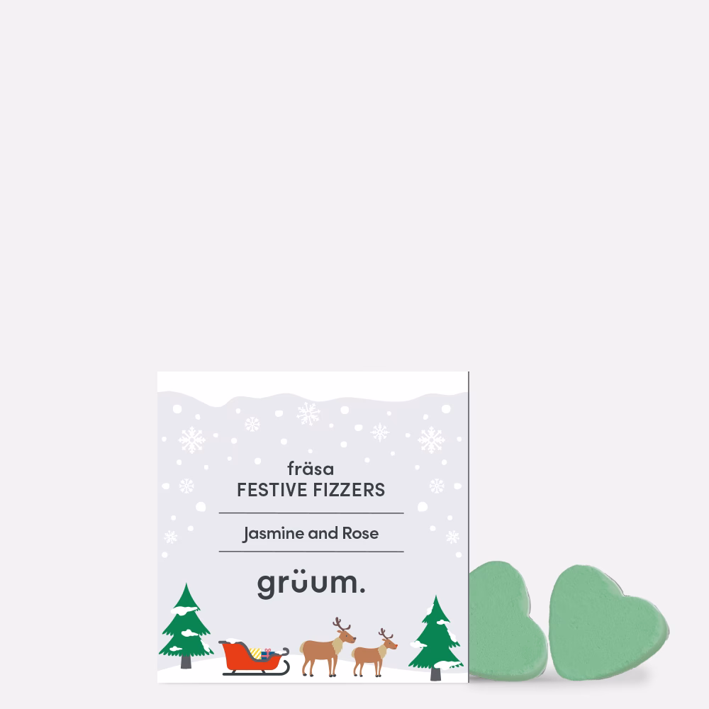 Festive fizzers package, heart-shaped soaps