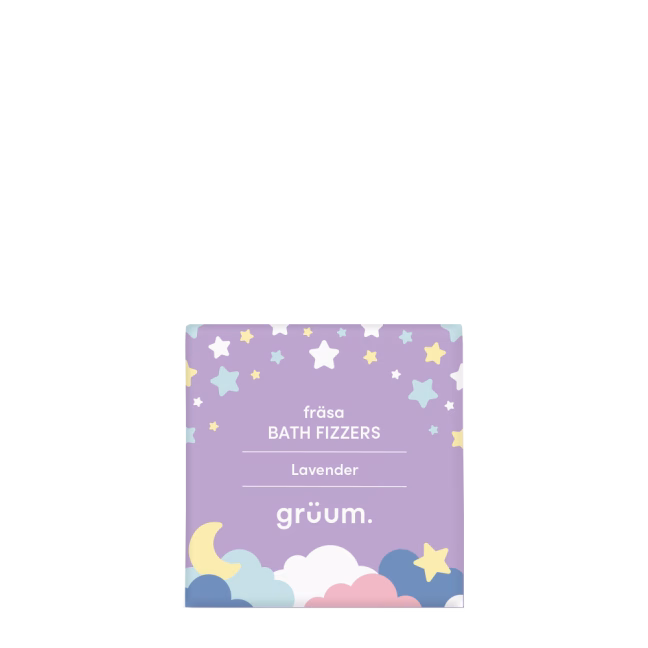 Lavender bath fizzers packaging