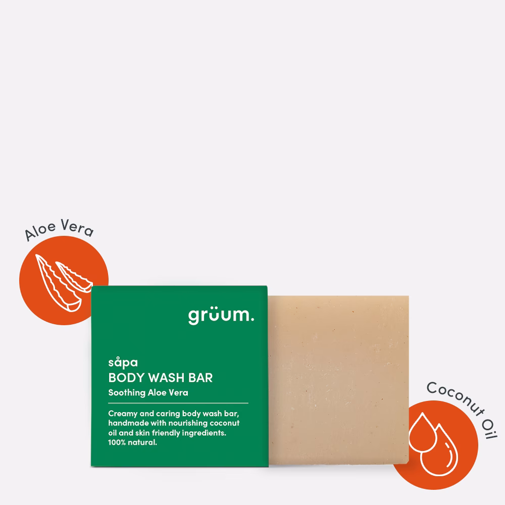 Soap bar with aloe and coconut.