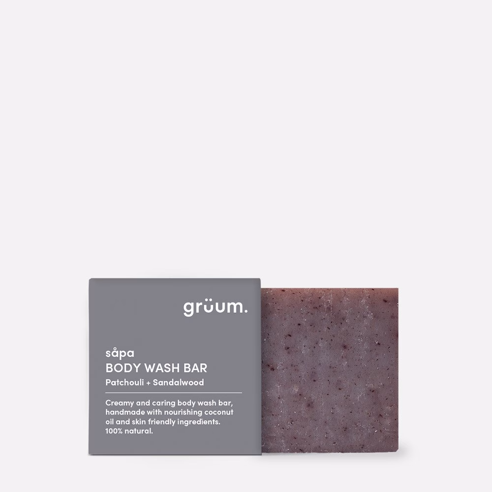 Body wash bar with packaging