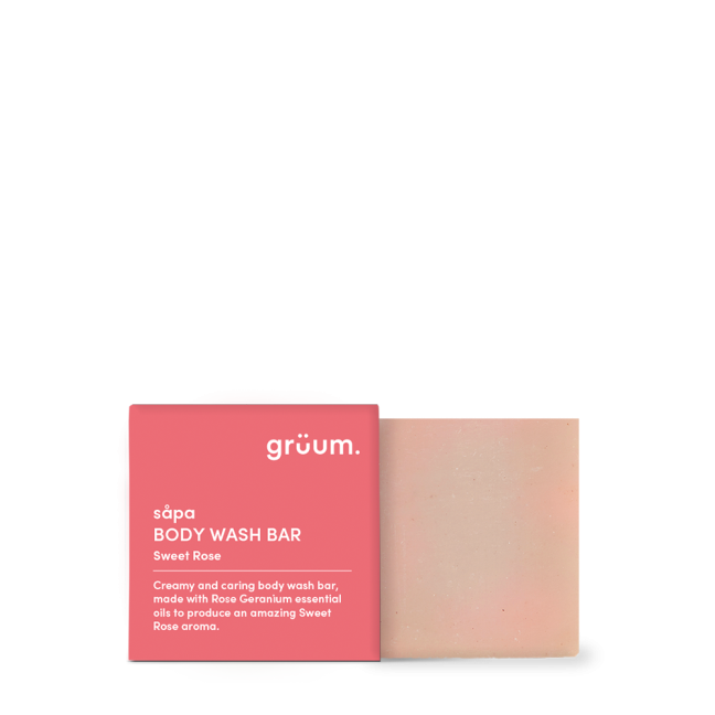 Pink body wash bar package