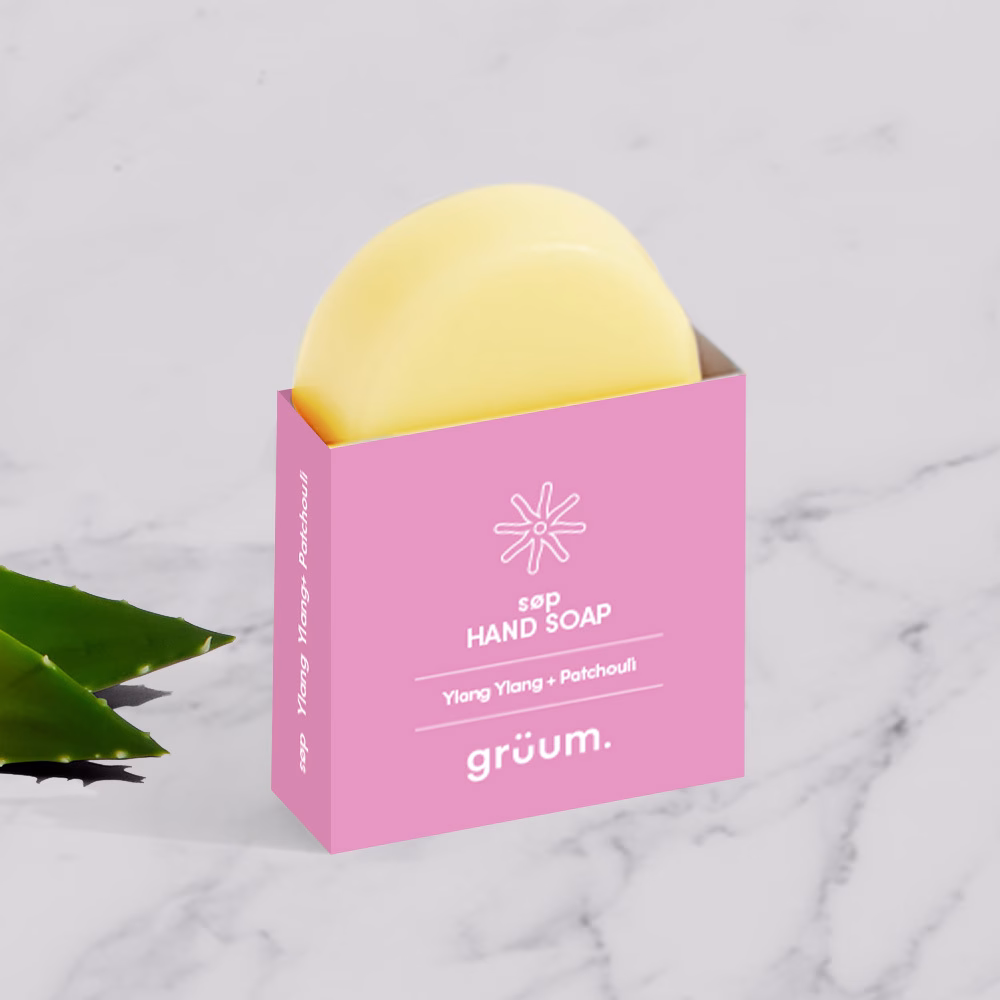 Pink soap box with yellow soap