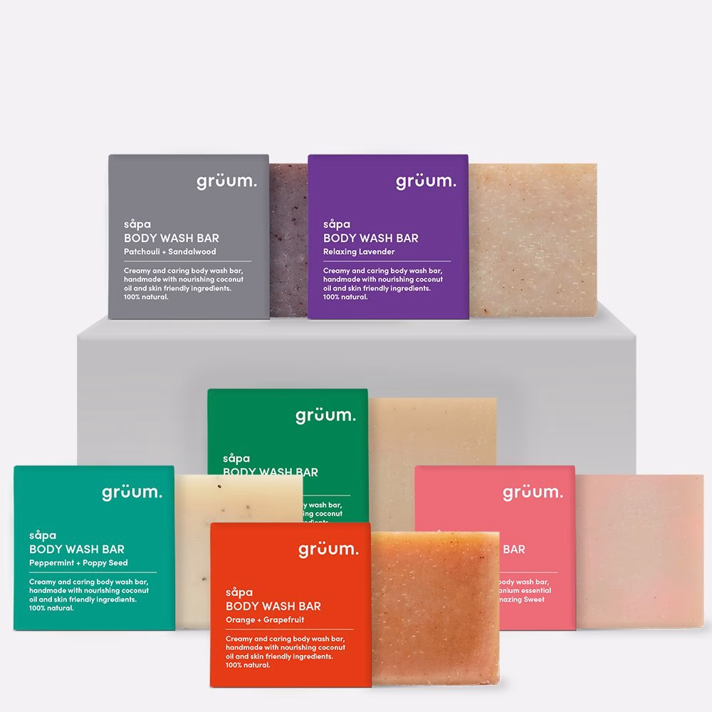 Assorted colorful body wash bars