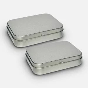 Two metal tins