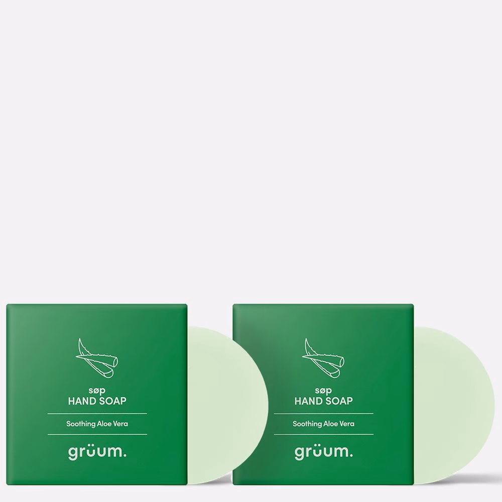 Two green soap packages, aloe vera.
