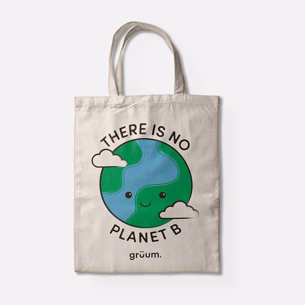 Tote bag with Earth illustration