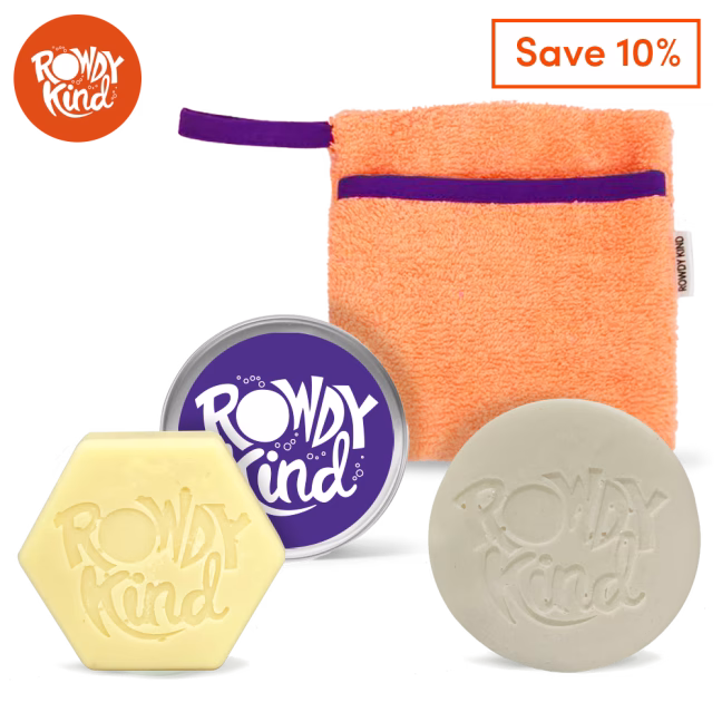 Rowdy Kind soap and washcloth set