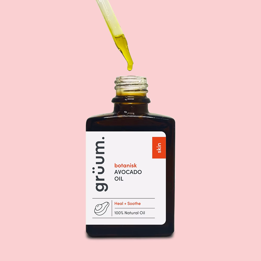 Bottle of avocado oil with dropper
