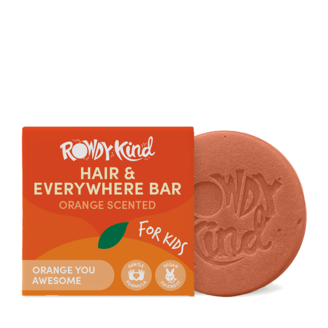 Orange scented hair bar for kids.