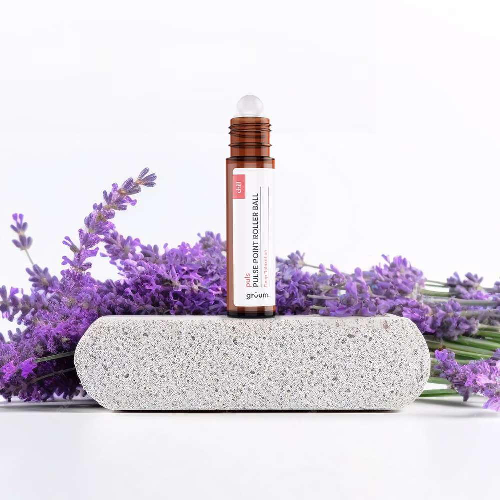 Roller ball with lavender background
