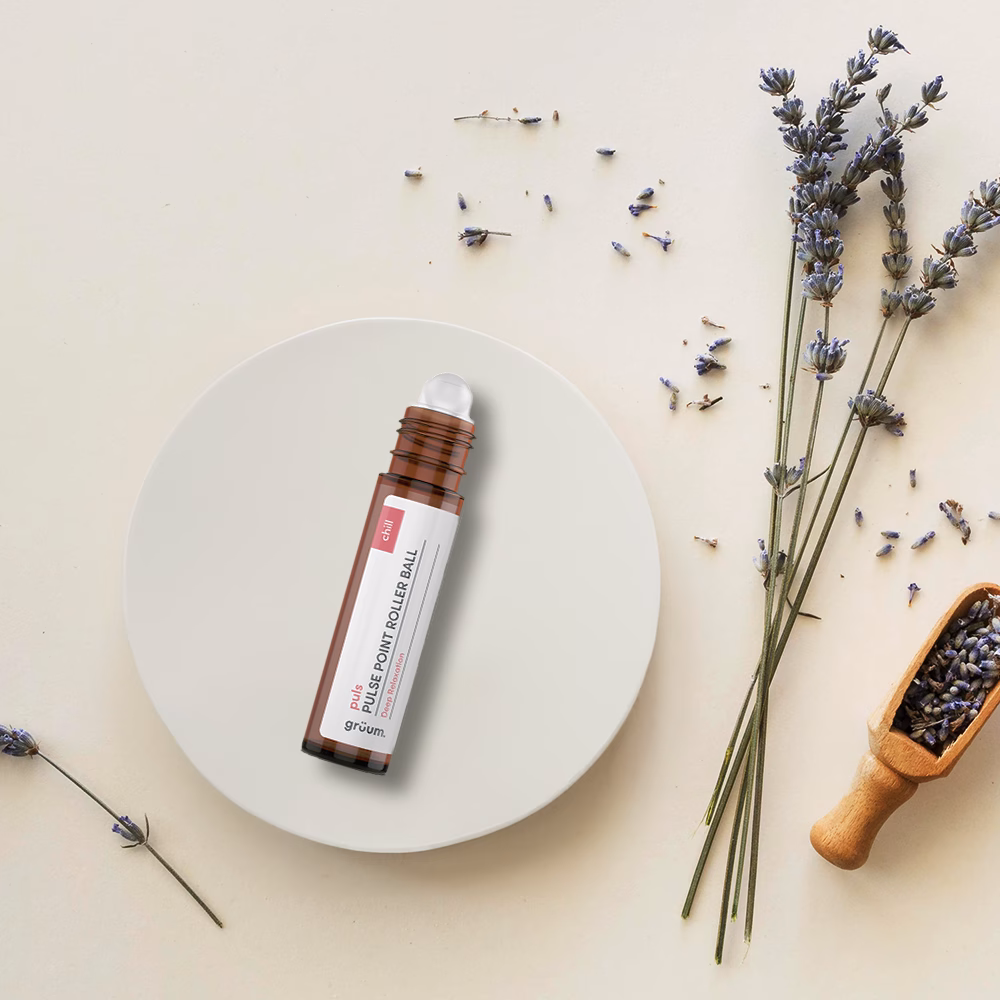 Pulse point roller ball and lavender sprigs.