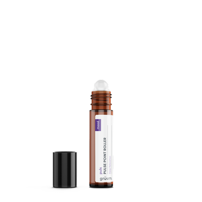 Roll-on bottle with black cap