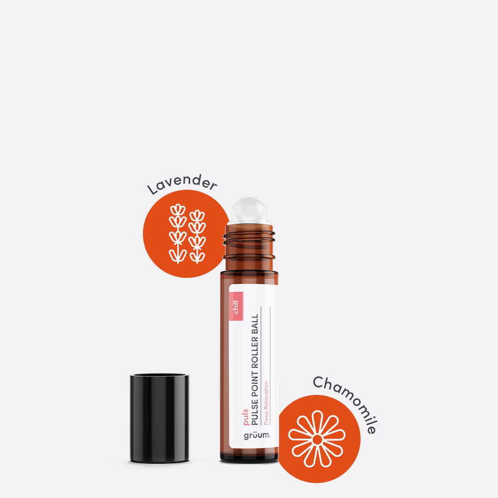 Essential oil roller with lavender and chamomile