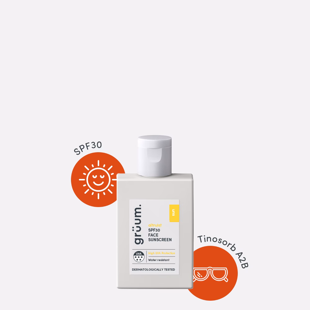 Sunscreen bottle with SPF 30 label