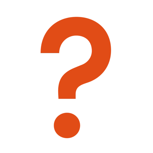 Orange question mark on black background