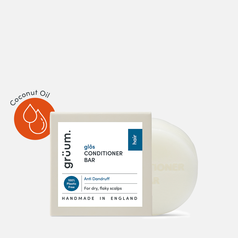 Coconut oil conditioner bar packaging.