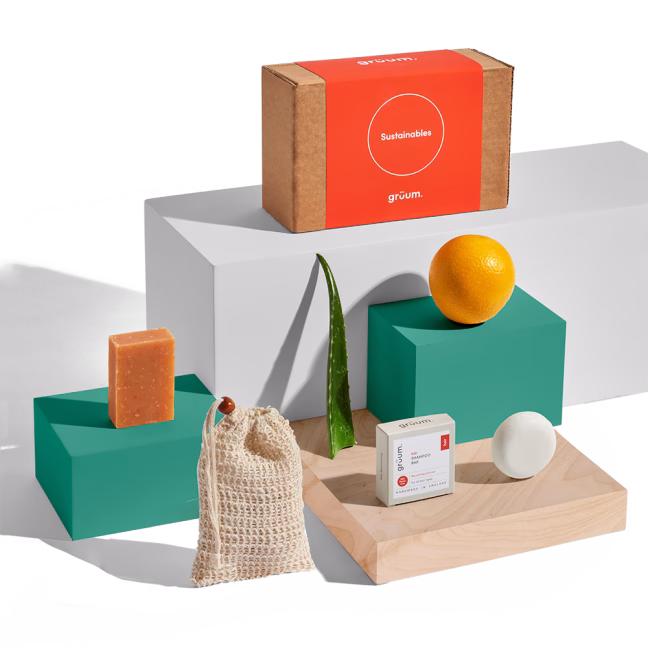 Sustainable products with aloe and orange.