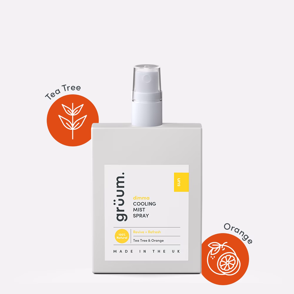 Cooling mist spray bottle with labels